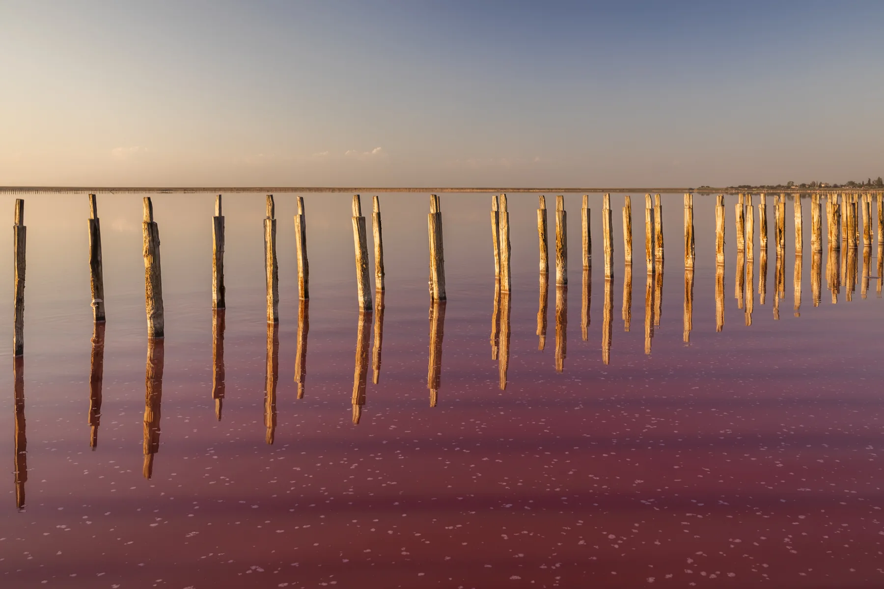 Salt lake at sunset in Torrevieja